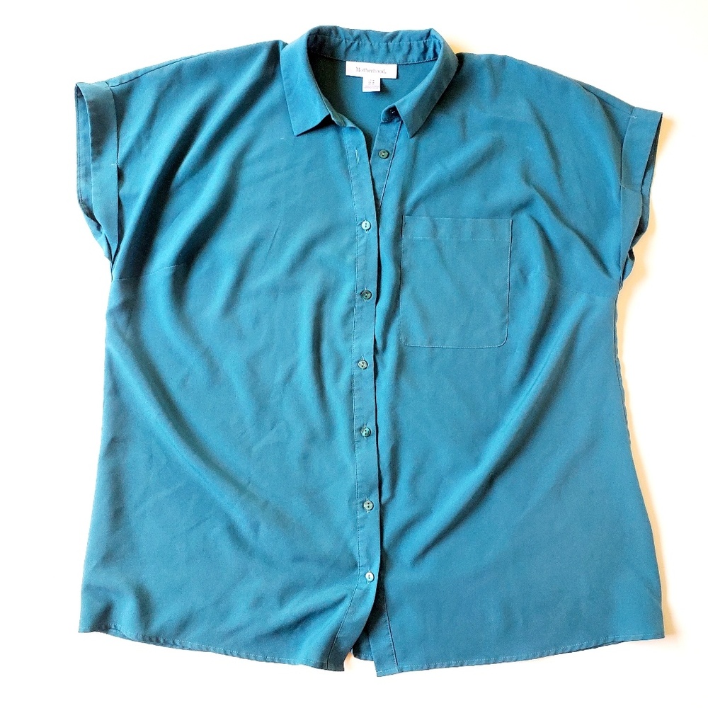 MOTHERHOOD MATERNITY | Drop Sleeve Teal Blouse